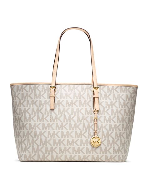 michael kors jet set travel tote white|michael kors packable tote.